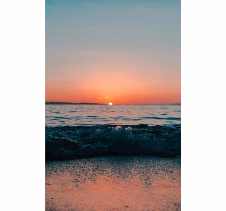 Store enrouleur salle de bain coucher de soleil plage - TenStickers