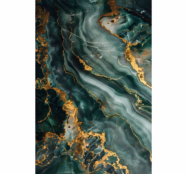 Store enrouleur salle de bain imitation marbre vert luxueux - TenStickers