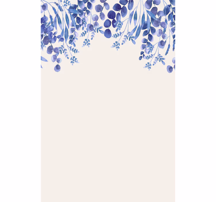 Store enrouleur salle de bain branches de feuilles bleues - TenStickers