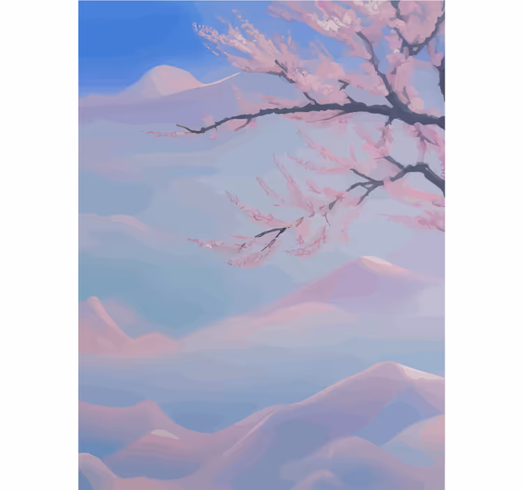 Store enrouleur salle de bain branche de fleurs cerisier zen - TenStickers