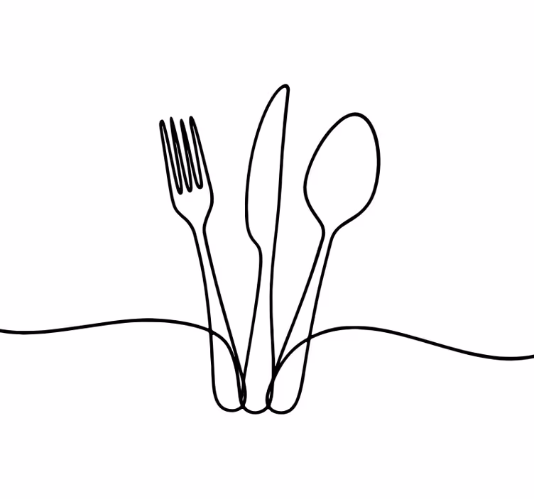 Store enrouleur cuisine lignes élégantes d'ustensiles - TenStickers