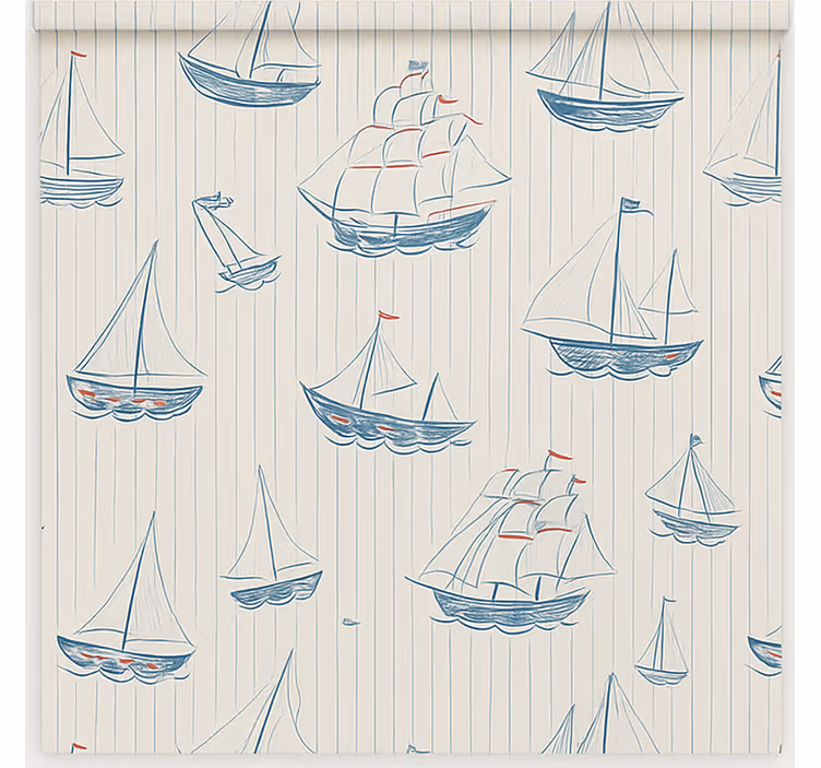 Store enrouleur pour chambre enfant dessin de bateaaux - TenStickers