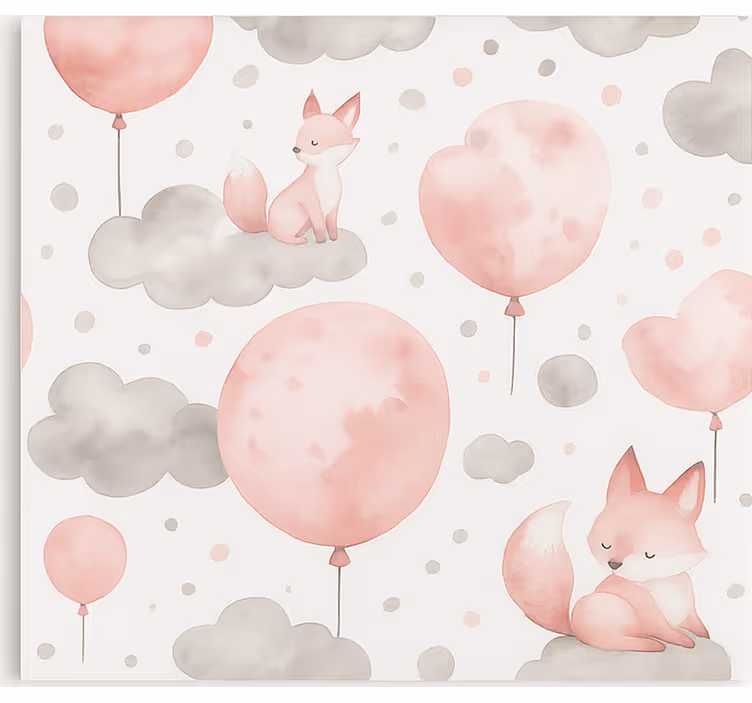 Store enrouleur pour chambre enfant ballons et nuages pastel - TenStickers