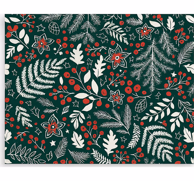 Store enrouleur salon motif floral de noël - TenStickers