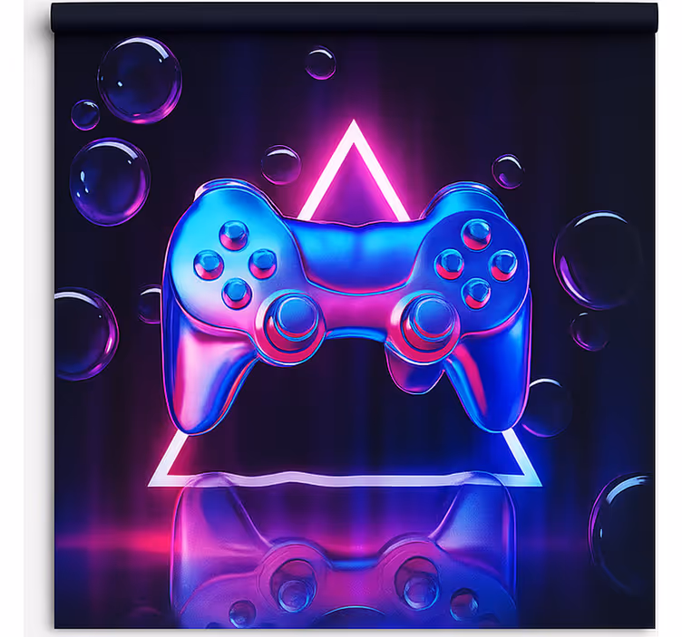 Store enrouleur geek contrôleur de bulles de néon chromé - TenStickers