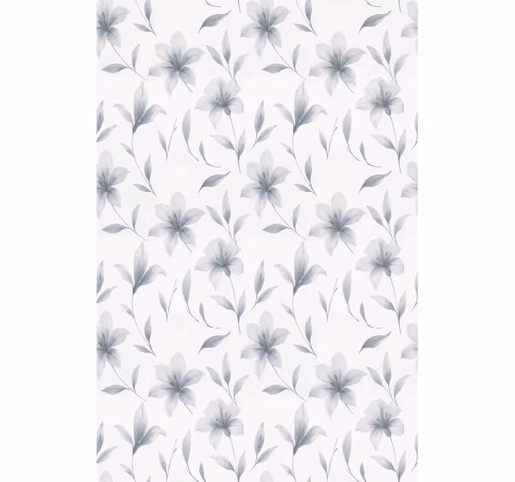 Store enrouleur salle à manger aquarelle de lys et de fleurs - TenStickers