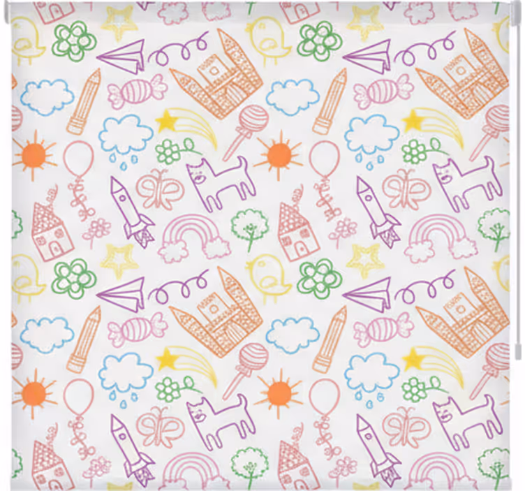 Store enrouleur scandinave imprimé doodles ludiques - TenStickers