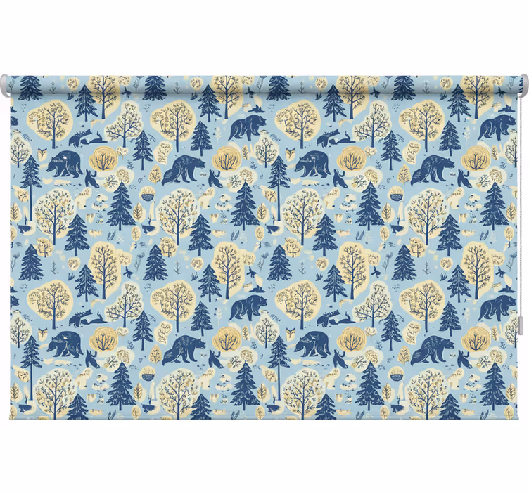 Store enrouleur scandinave ours dans les bois - TenStickers