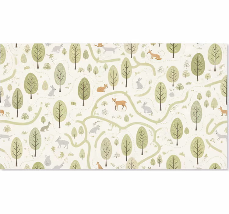Store enrouleur scandinave arbres de forêt abstraits - TenStickers