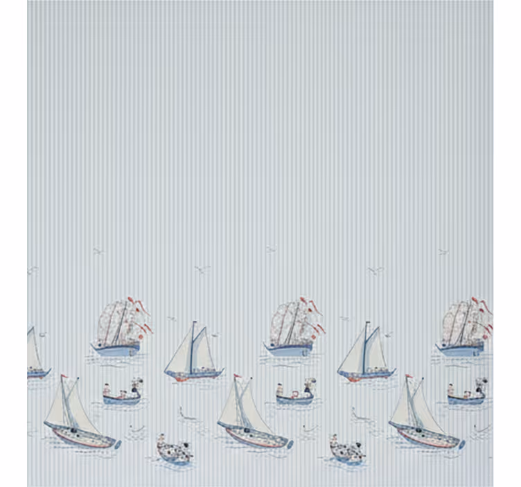 Store enrouleur scandinave bateaux à voile bleu océan - TenStickers