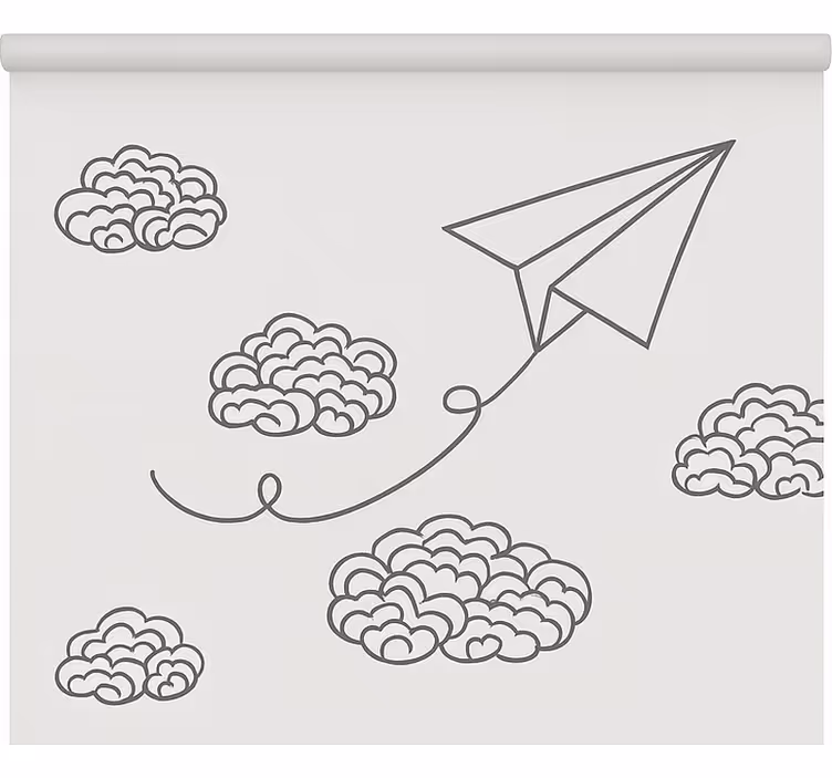 Store enrouleur scandinave avions en papier minimalistes - TenStickers
