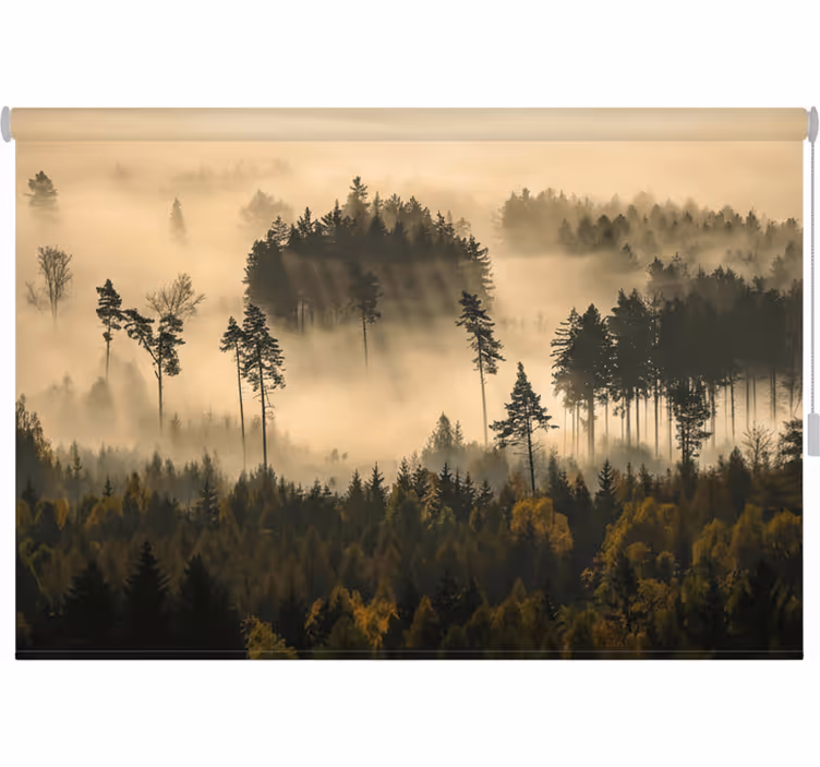 Store enrouleur arbre brume matinale éthérée - TenStickers