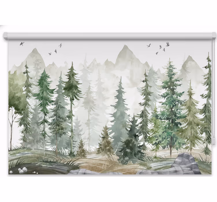 Store enrouleur arbre pin nordique minimaliste - TenStickers