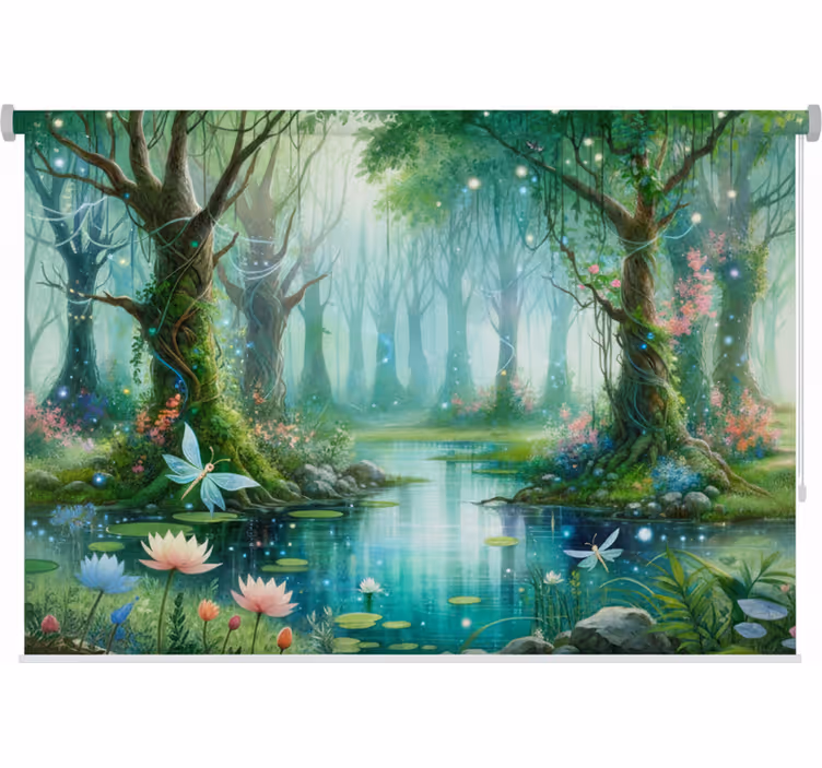 Store enrouleur arbre fresque féerique amusante - TenStickers