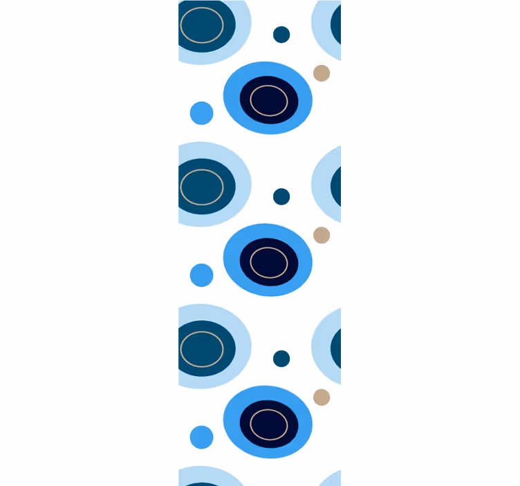 Store enrouleur bureau motif fleurs à pois bleus - TenStickers