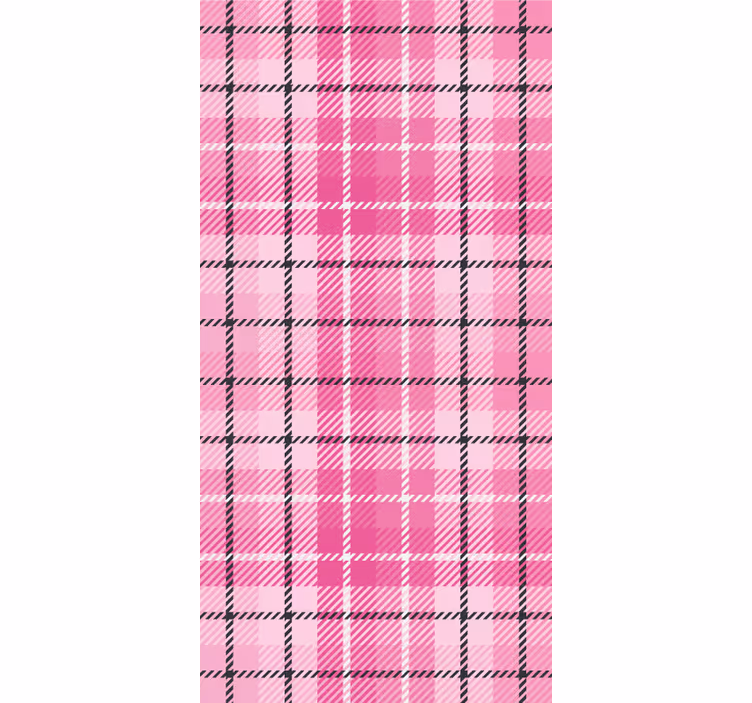 Store enrouleur bureau tartan rose et noir - TenStickers