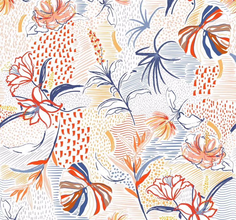 Store enrouleur salle à manger design floral élégant - TenStickers