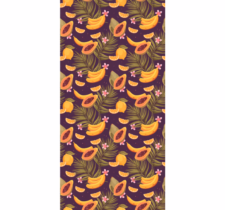 Store enrouleur salle à manger motif fruits tropicaux - TenStickers