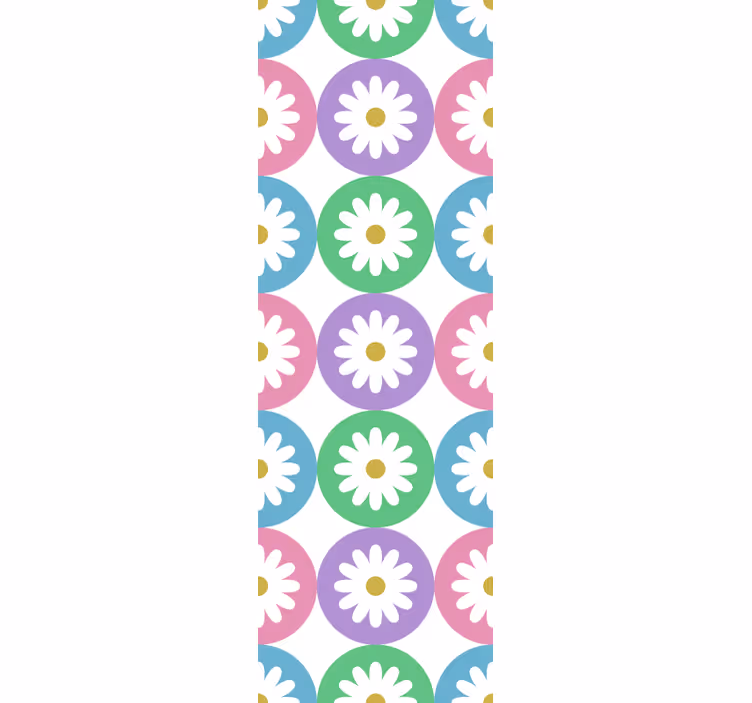 Store enrouleur cuisine motifs cercles marguerites - TenStickers