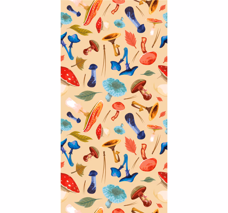 Store enrouleur cuisine dessin de champignon lavable - TenStickers