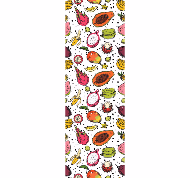 Store enrouleur cuisine croquis de fruits exotiques - TenStickers