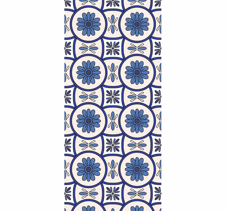 Store enrouleur cuisine carrelage portugais fleuri - TenStickers