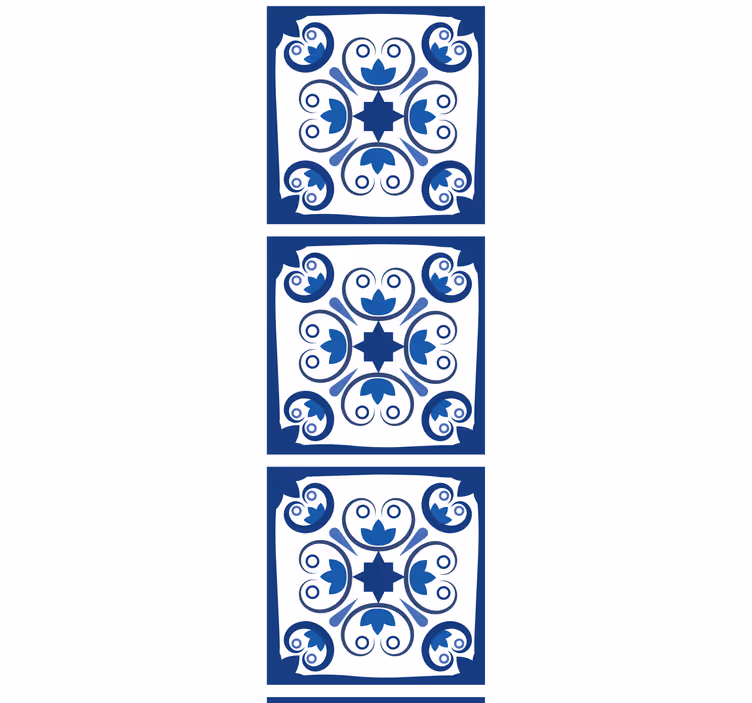 Store enrouleur cuisine carreau bleu portugais - TenStickers