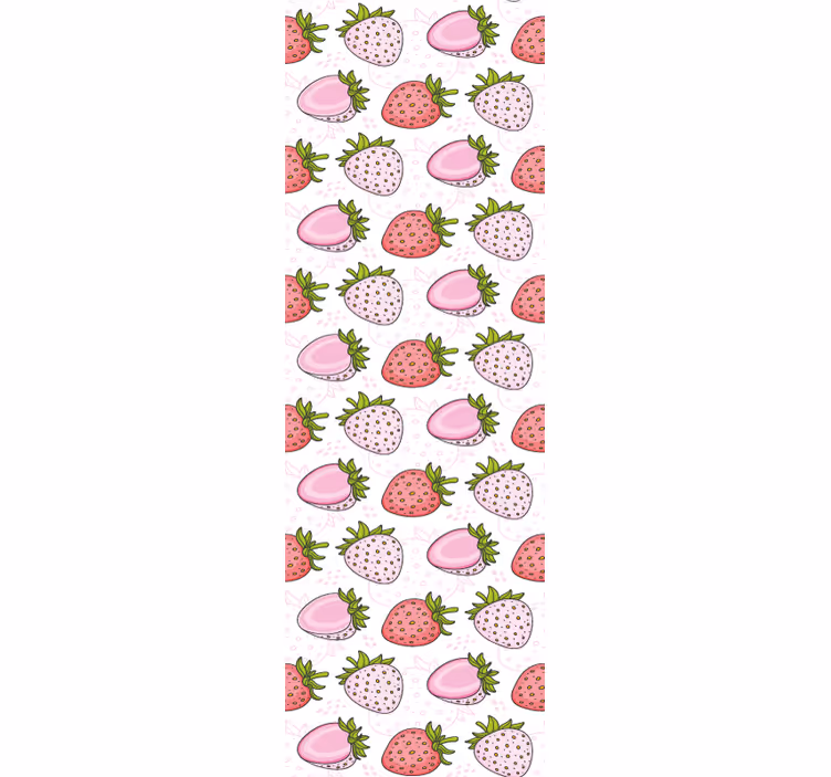 Store enrouleur cuisine fraises roses et rouges sans couture - TenStickers