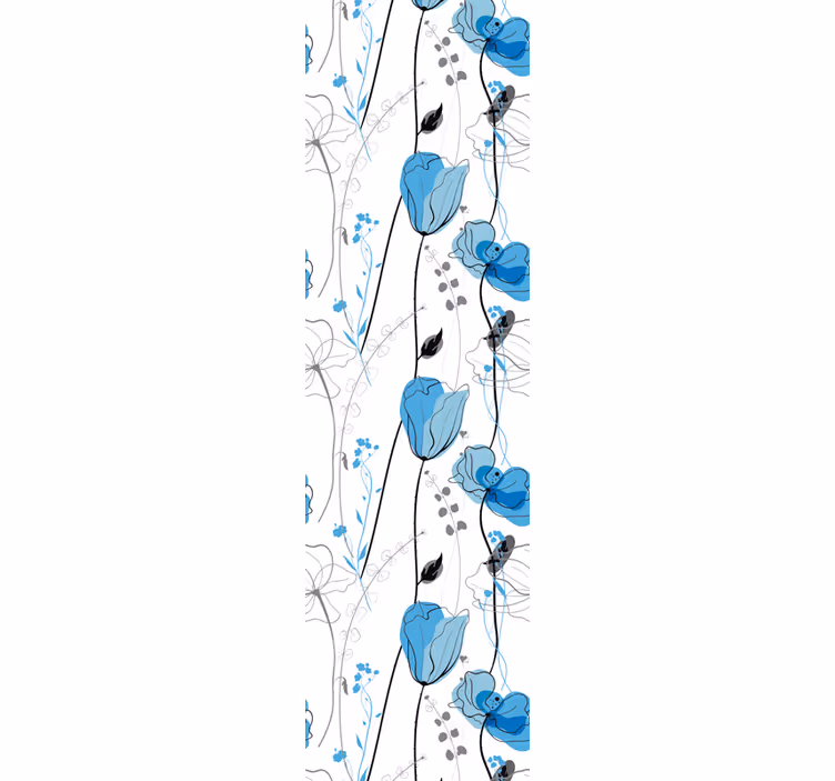 Store enrouleur cuisine fleurs de coquelicot scandinave - TenStickers
