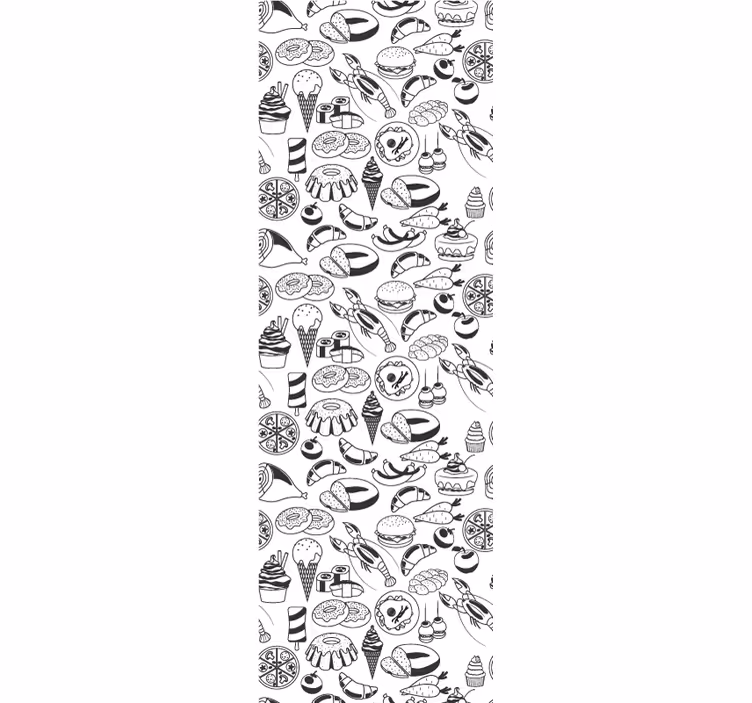 Store enrouleur cuisine motifs de nourriture doodles - TenStickers