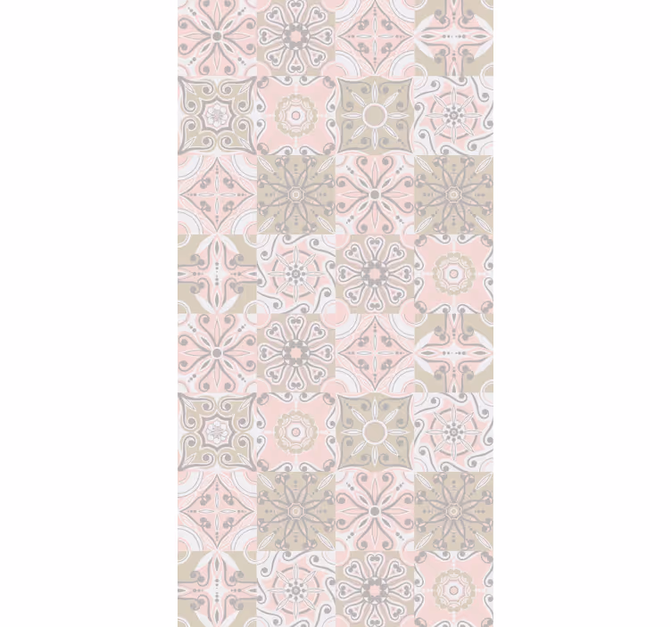 Store enrouleur cuisine carreaux roses et gris - TenStickers