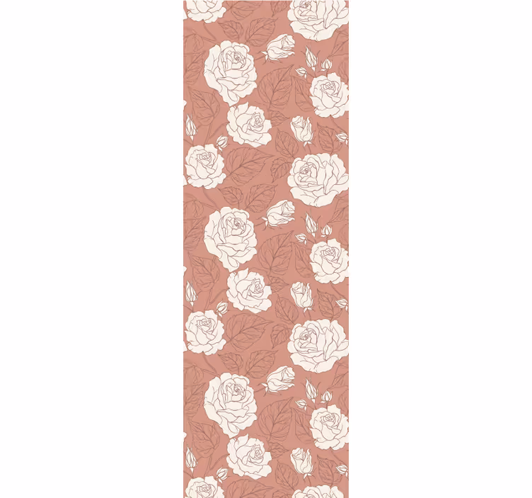 Store enrouleur salle à manger roses terracotta grandes - TenStickers