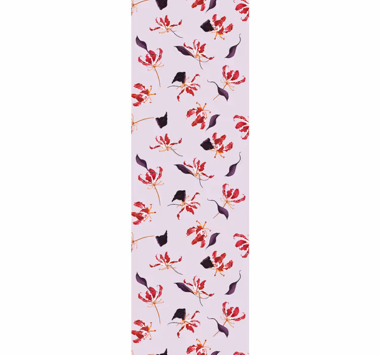 Store enrouleur salle à manger design floral lys rouge - TenStickers