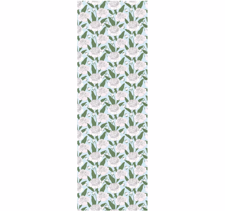 Store enrouleur salle à manger motif fleurs blanches - TenStickers