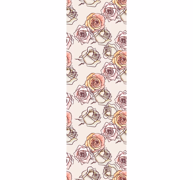 Store enrouleur salle à manger motif roses anglais - TenStickers