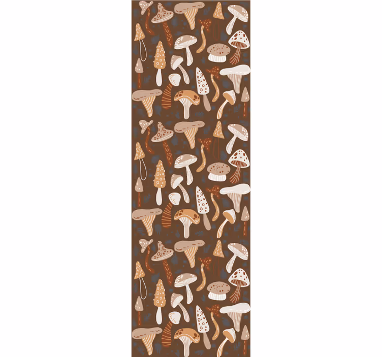 Store enrouleur salle à manger champignons sur fond brun - TenStickers
