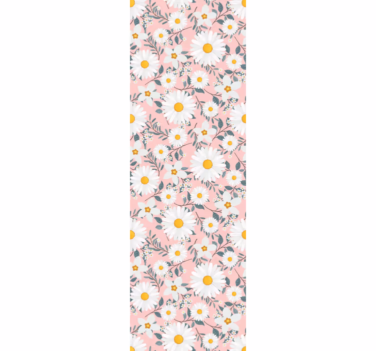 Store enrouleur salle à manger fleurs marguerites roses - TenStickers