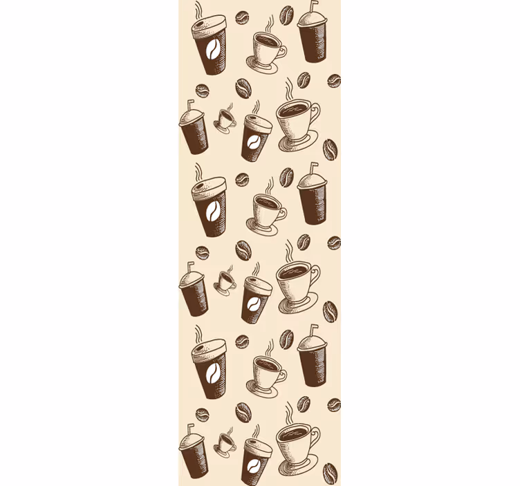 Store enrouleur salle à manger motif tasses café - TenStickers