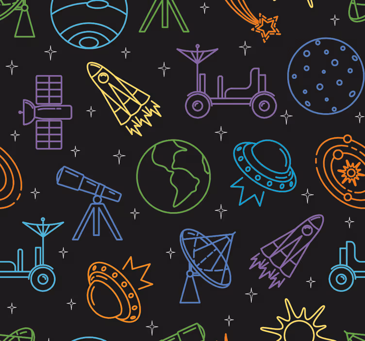Store enrouleur pour chambre enfant exploration céleste - TenStickers
