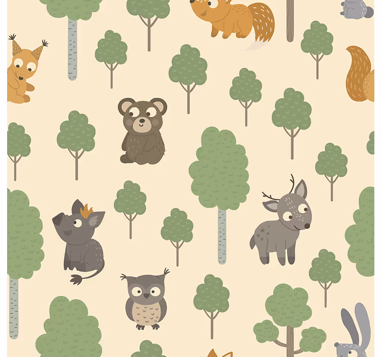 Store enrouleur pour chambre enfant motifs animaux forêt - TenStickers