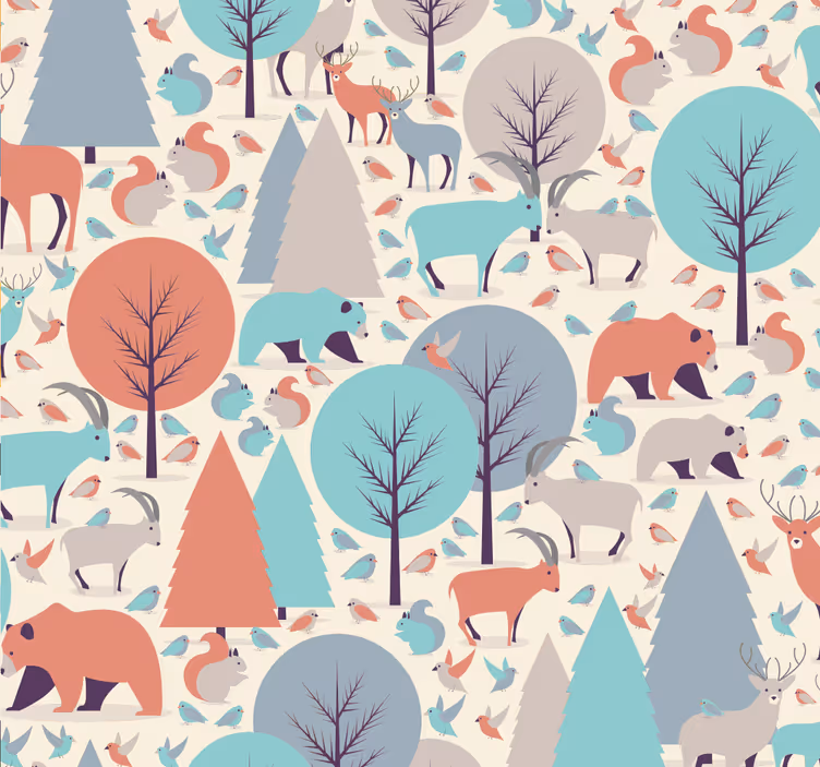 Store enrouleur pour chambre enfant scène forêt nordique - TenStickers