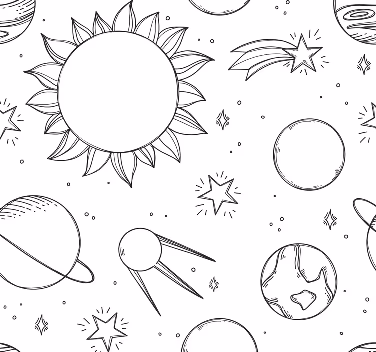 Store enrouleur pour chambre enfant gribouillage spatial - TenStickers