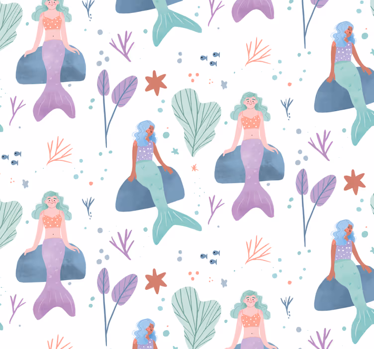 Store enrouleur pour chambre enfant fantaisie sirène - TenStickers