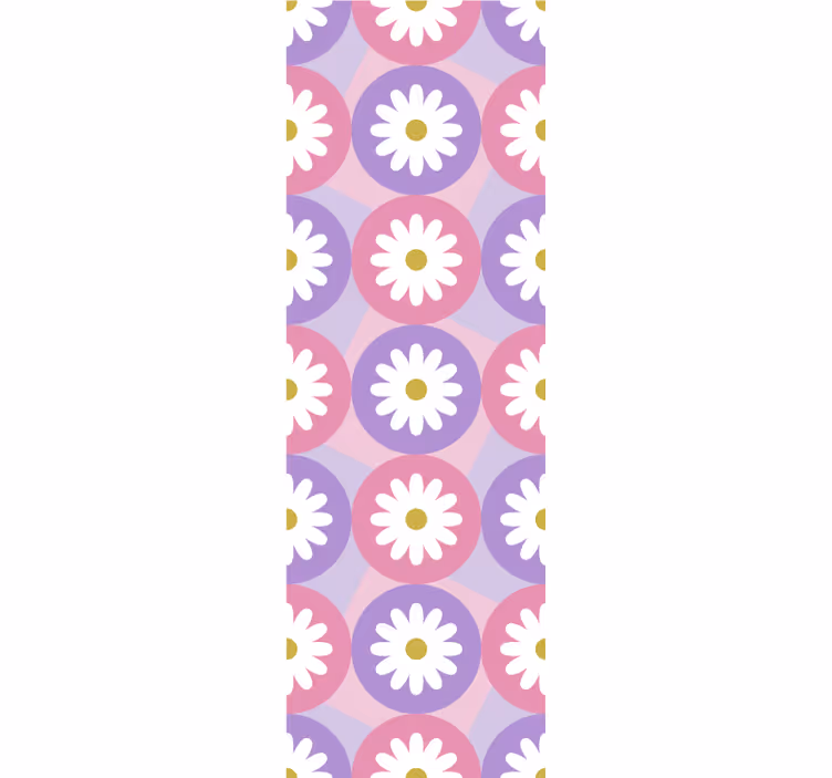 Store enrouleur pour chambre enfant motif fleurs carrées - TenStickers