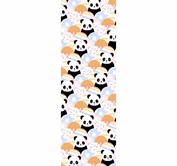 Store enrouleur pour chambre enfant panda patchwork - TenStickers