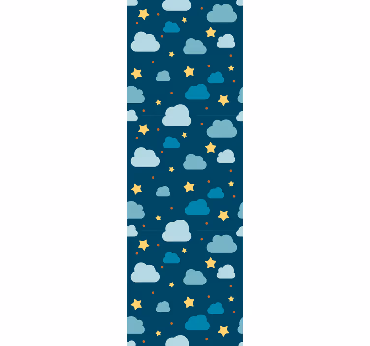 Store enrouleur pour chambre enfant nuit étoilée avec nuages - TenStickers