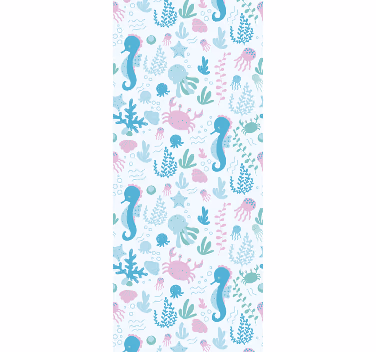 Store enrouleur pour chambre enfant animaux marins pastel - TenStickers