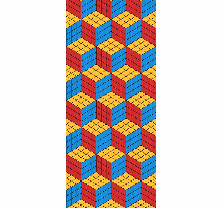 Store enrouleur pour chambre enfant motif rubik cube - TenStickers