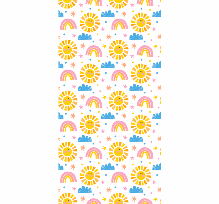 Store enrouleur pour chambre enfant arc-en-ciel nuages - TenStickers