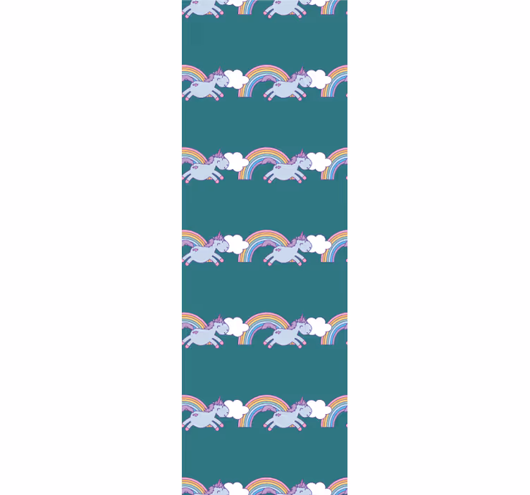 Store enrouleur pour chambre enfant fond teal licornes - TenStickers